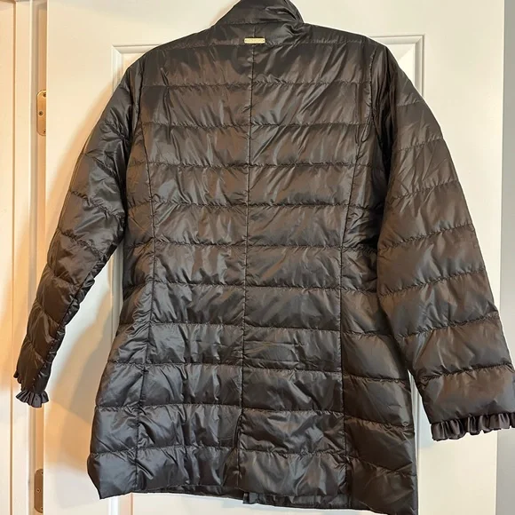 Lilly Pulitzer black ruffle Doria, puffer coat, 8 - Picture 5 of 6
